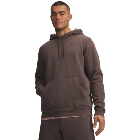Under Armour Essential Fleece Hoodie Ανδρική Μπλούζα Καφέ Under Armour Essential Fleece Hoodie Ανδρική Μπλούζα Καφέ