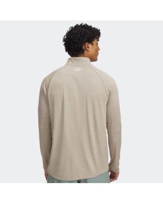 Under Armour Tech Textured 1/2 Zip Ανδρική Μπλούζα Μπεζ Under Armour Tech Textured 1/2 Zip Ανδρική Μπλούζα Μπεζ
