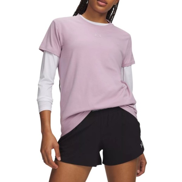 Under Armour Rival Core Ss Γυναικείο T-Shirt Ροζ Under Armour Rival Core Ss Γυναικείο T-Shirt Ροζ