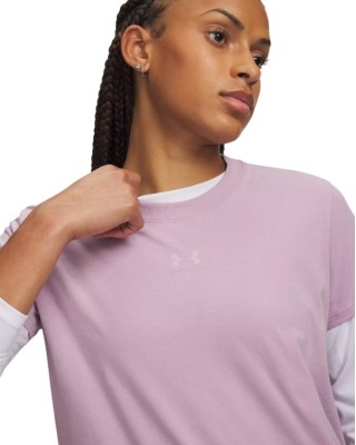 Under Armour Rival Core Ss Γυναικείο T-Shirt Ροζ Under Armour Rival Core Ss Γυναικείο T-Shirt Ροζ