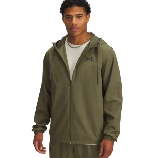 Under Armour Rival Wvn Windbreaker Αντιανεμικό Ανδρικό Μπουφάν Λαδί