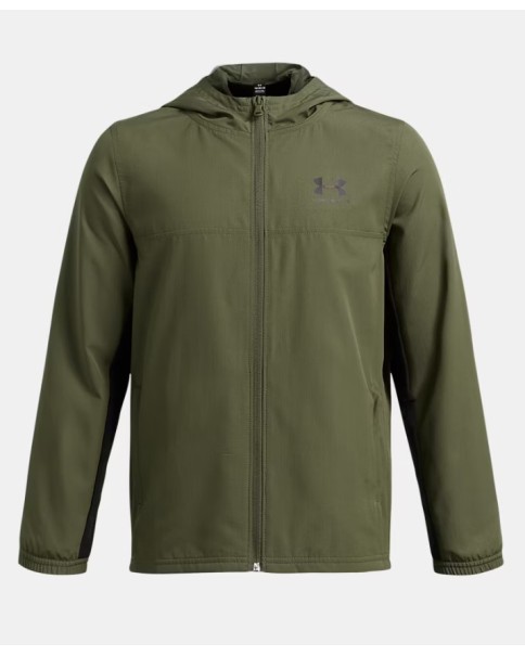 Under Armour B Rival Wvn Jacket Αντιανεμικό Παιδικό Μπουφάν Λαδί