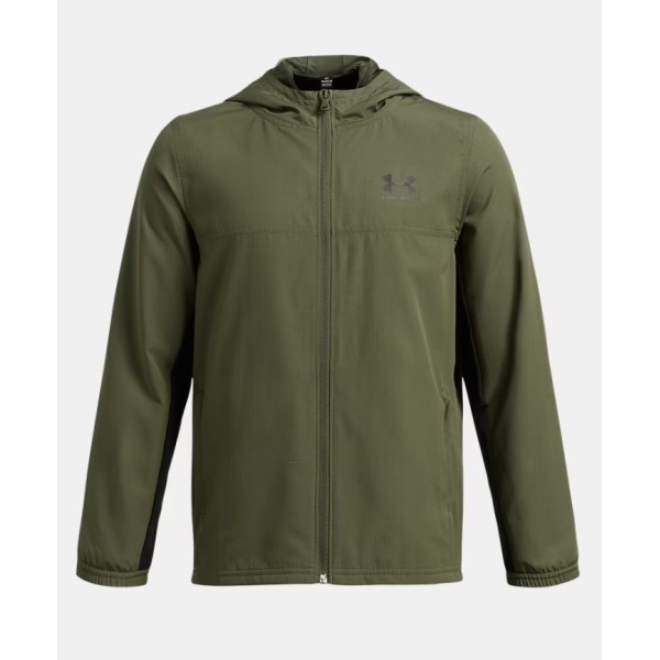 Under Armour B Rival Wvn Jacket Αντιανεμικό Παιδικό Μπουφάν Λαδί Under Armour B Rival Wvn Jacket Αντιανεμικό Παιδικό Μπουφάν Λαδί