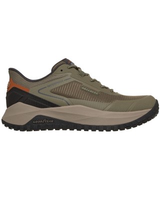Skechers Slip-Ins Badger Koda Αδιάβροχο Ανδρικό Παπούτσι Λαδί