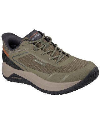 Skechers Slip-Ins Badger Koda Αδιάβροχο Ανδρικό Παπούτσι Λαδί Skechers Slip-Ins Badger Koda Αδιάβροχο Ανδρικό Παπούτσι Λαδί