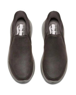 Skechers Go Walk Arch Fit N-Joy Slip Ins Ανδρικό Παπούτσι Καφέ