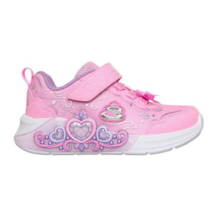 Skechers Lil Princess Steps Βρεφικό Παπούτσι Με Φωτάκια Ροζ