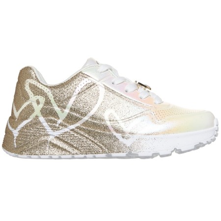 Skechers Uno Lite - Heartdust Forever Παιδικό Παπούτσι Λευκό Χρυσό