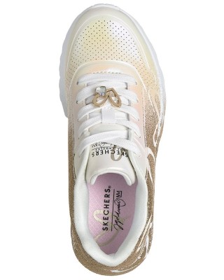 Skechers Uno Lite - Heartdust Forever Παιδικό Παπούτσι Λευκό Χρυσό