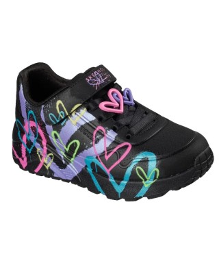 Skechers Uno Lite - Heart Status Παιδικό Παπούτσι Μαύρο