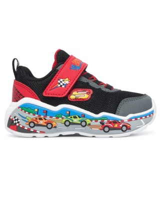 Skechers Play Scene Βρεφικό Παπούτσι Μαύρο Κόκκινο