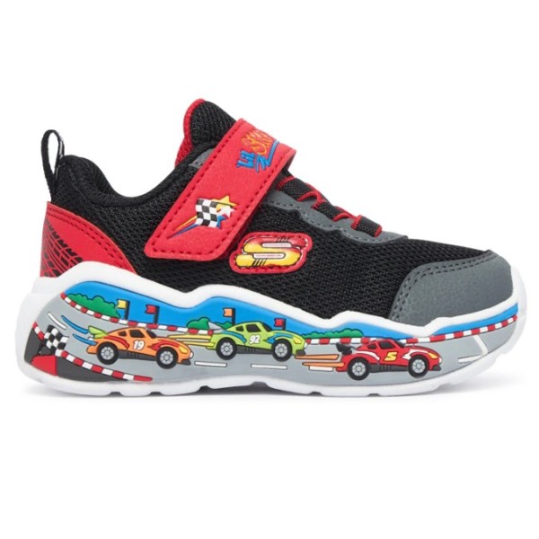 Skechers Play Scene Βρεφικό Παπούτσι Μαύρο Κόκκινο