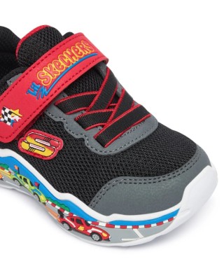 Skechers Play Scene Βρεφικό Παπούτσι Μαύρο Κόκκινο