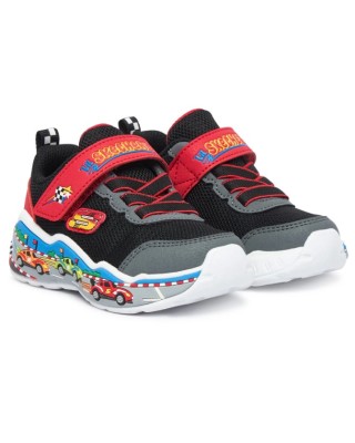 Skechers Play Scene Βρεφικό Παπούτσι Μαύρο Κόκκινο