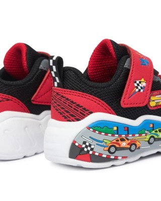 Skechers Play Scene Βρεφικό Παπούτσι Μαύρο Κόκκινο