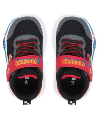 Skechers Play Scene Βρεφικό Παπούτσι Μαύρο Κόκκινο