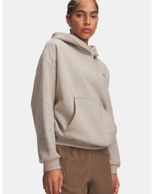 Under Armour Icon Fleece Hoodie Timberwolf Taupe Γυναικεία Μπλούζα Καφέ