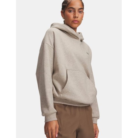 Under Armour Icon Fleece Hoodie Timberwolf Taupe Γυναικεία Μπλούζα Καφέ