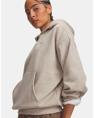 Under Armour Icon Fleece Hoodie Timberwolf Taupe Γυναικεία Μπλούζα Καφέ