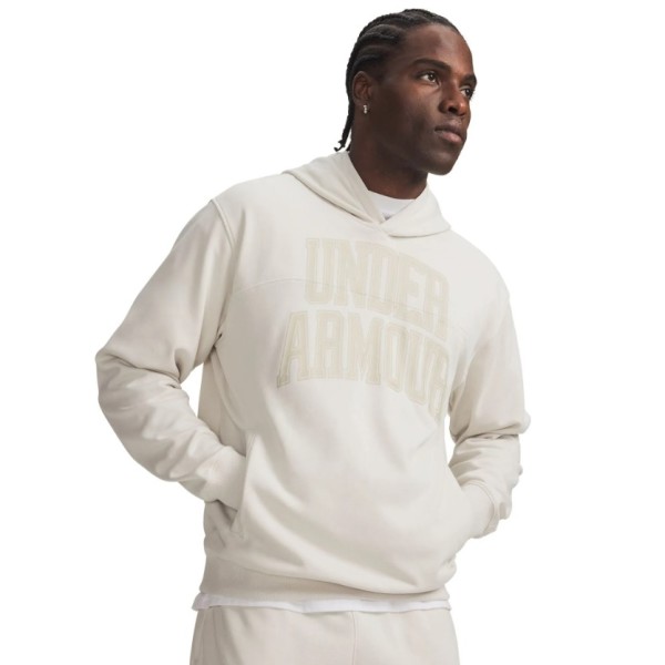 Under Armour Rival Lw Graphic Hoodie Ανδρική Μπλούζα Μπεζ