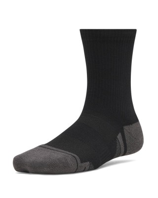 Under Armour New Y Perf Tech 3Pk Crw Ultimate Παιδική Κάλτσα Μαύρη