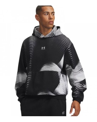 Under Armour Icon Fleece Printed Hd Ανδρική Μπλούζα Μαύρη