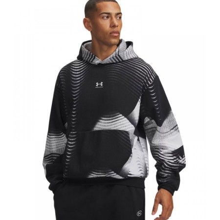 Under Armour Icon Fleece Printed Hd Ανδρική Μπλούζα Μαύρη