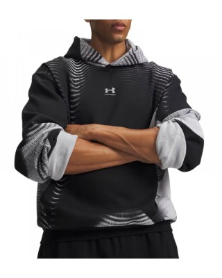 Under Armour Icon Fleece Printed Hd Ανδρική Μπλούζα Μαύρη