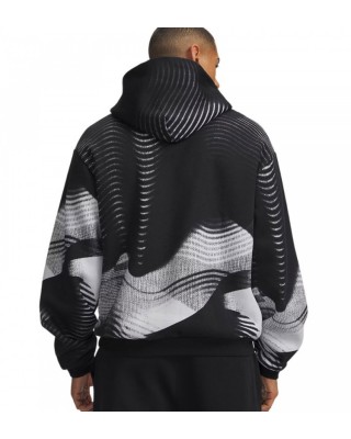 Under Armour Icon Fleece Printed Hd Ανδρική Μπλούζα Μαύρη