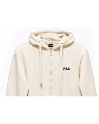 Fila Felia Brushed Fleece Hood Zip-Up Jacket Γυναικεία Ζακέτα Μπεζ